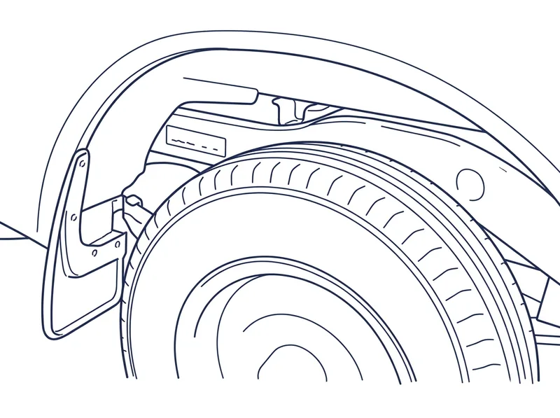 Close-up line drawing of a Triton's right rear wheel arch, showing the VIN stamped into the chassis rail above the tyre.